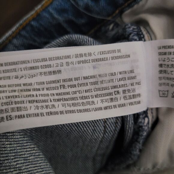 Abercrombie & Fitch Shorts 28 6 Blue Denim Dad Short High Rise Curve Love - Picture 5 of 5